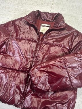 a new day Burgundy Quilted Puffer Jacket